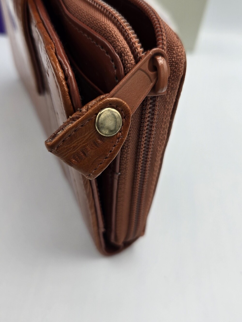 Lee Sands Brown Tan Genuine Eelskin Continental Wallet Vintage Clutch - Picture 11 of 14